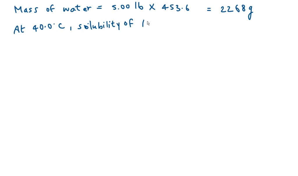 ⏩solved A Saturated Solution Of Kcl Was Prepared At 40 0 ∘ C Using