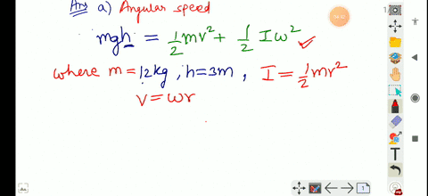 in-fig-11-31-a-solid-cylinder-of-radius-10-mathrmcm-and-mass-12-mathrmkg-starts-from-rest-and-rolls-