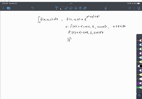 evaluate-the-multivariate-line-integral-of-the-given-function-over-the-specified-curve-fx-y-zex2y2-2