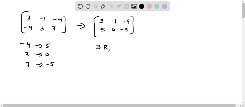 SOLVED:Identify the elementary row operation performed to obtain the ...