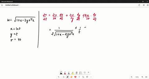 use-an-appropriate-form-of-the-chain-rule-to-find-d-w-d-t-wsqrt1x-2-y-z4-x-xln-t-yt-z4-t-4