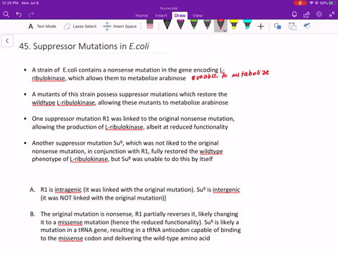 robert-bost-and-richard-cribbs-studied-a-strain-of-e-coli-arab14-that-possessed-a-nonsense-mutation-