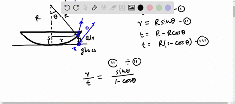 a-lens-is-placed-on-a-flat-plate-of-glass-to-test-whether-its-surface-is-spherical-a-show-that-the-3
