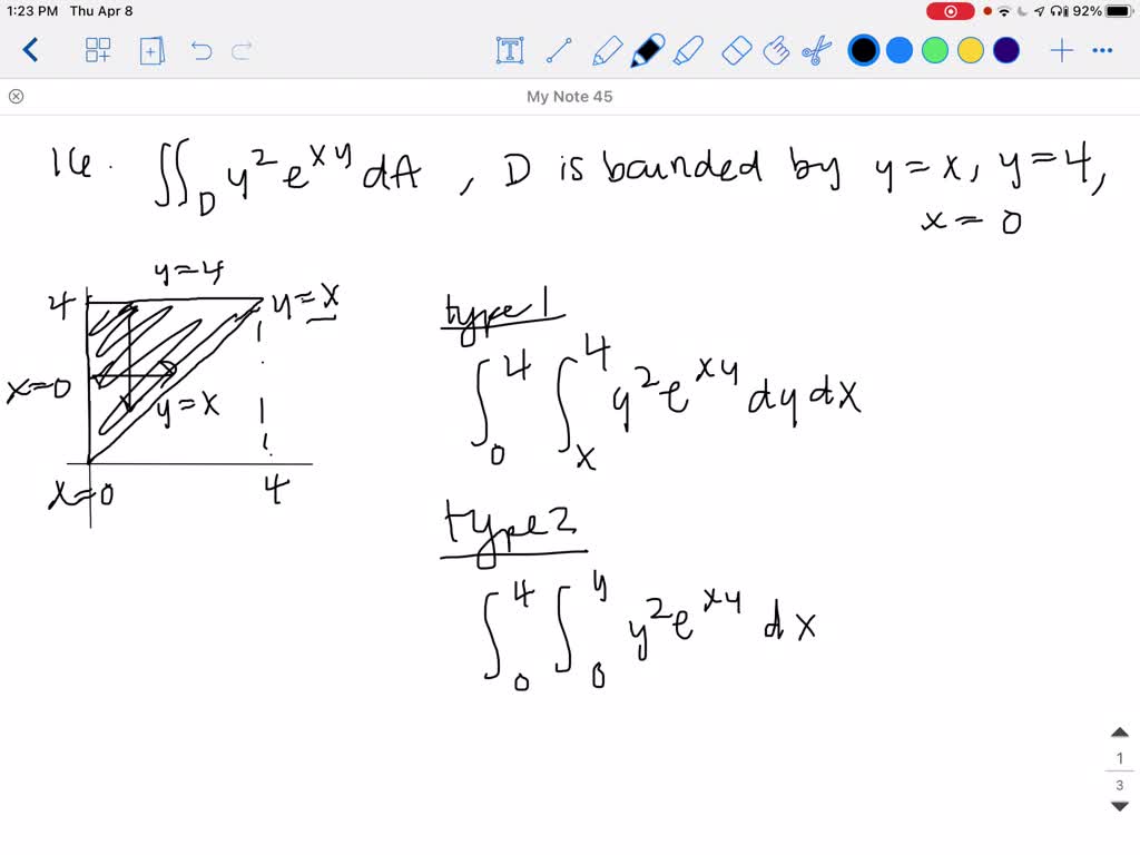 Solved 15 16 Set Up Iterated Integrals For Both Orders Of Integration Then Evaluate The Double