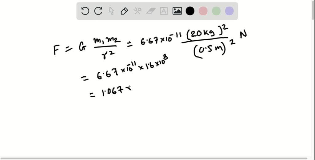 SOLVED:Calculate the gravitational force between a 10-kg ball and a 20 ...