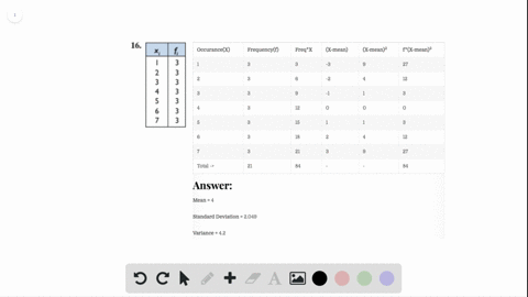 the-given-values-represent-data-for-a-sample-find-the-variance-and-the-standard-deviation-based-on-7