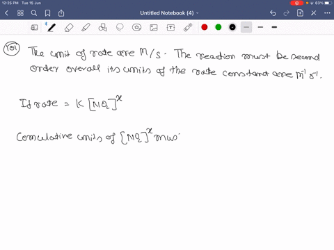 the-reaction-2-mathrmno_2-longrightarrow-2-mathrmnomathrmo_2-has-the-rate-constant-k063-mathrmm-1-ma