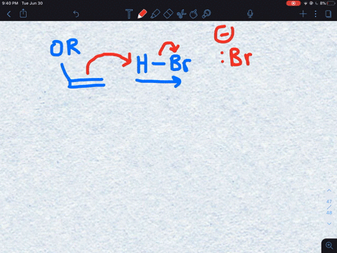 addition-of-hbr-to-a-double-bond-with-an-ether-or-substituent-occurs-regiospecifically-to-give-a-pro