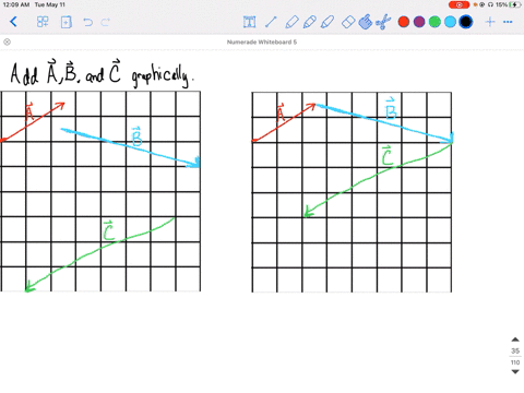 add the three vectors below graphically