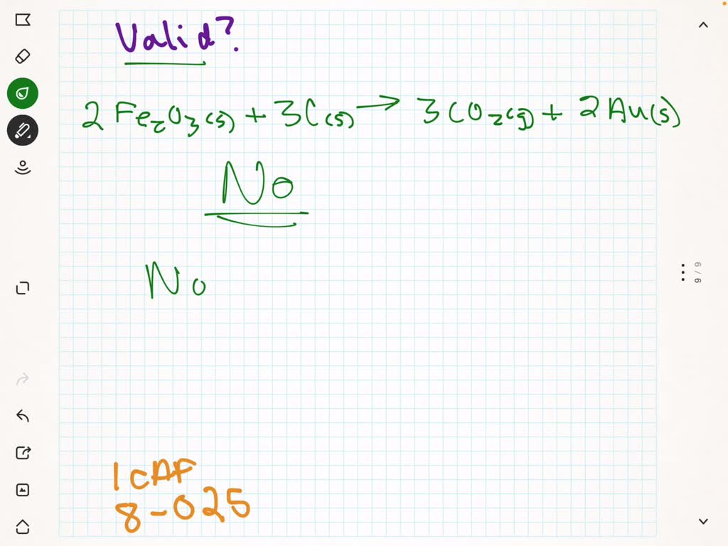 SOLVED: A student writes the following chemical equation. Is it a valid ...