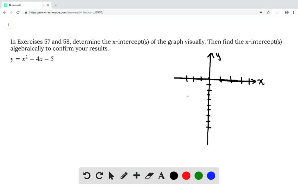 Solved In Exercises 57 And 58 Determine The X Intercept S Of The Graph Visually Then Find The X Intercept S Algebraically To Confirm Your Results Y X 2 4x 5