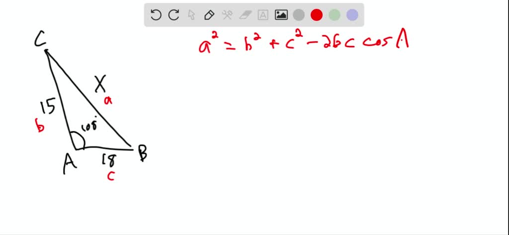 Solved:use The Law Of Cosines To Determine The Indicated Side X Or Angle θ.