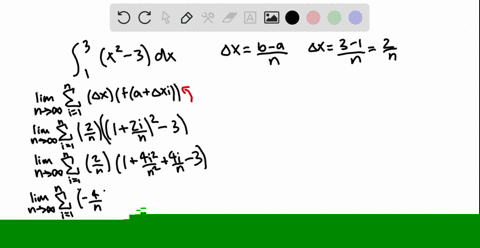 evaluate-the-integral-by-computing-the-limit-of-riemann-sums-int_13leftx2-3right-d-x