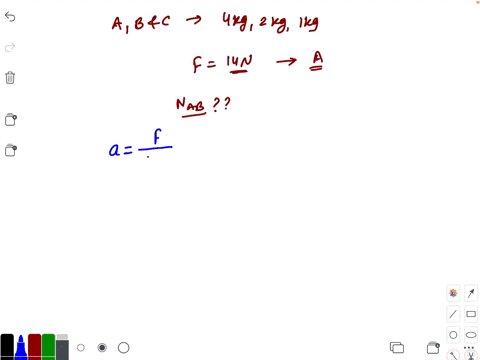 three-blocks-a-b-and-c-of-masses-4-mathrmkg-2-mathrmkg-and-1-mathrmkg-respectively-are-in-contact-on