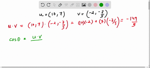 find-a-the-dot-product-of-the-two-vectors-and-b-the-angle-between-the-two-vectors-langle-107rangle-q