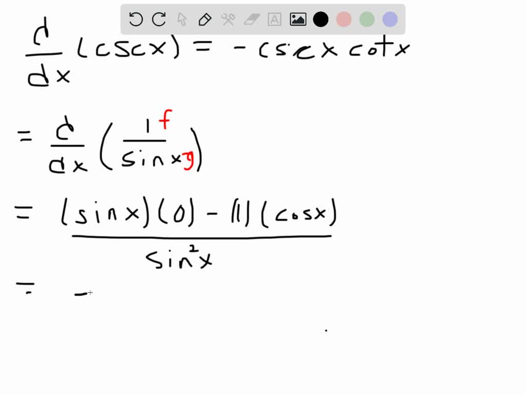 solved-prove-that-d-dx-csc-x-csc-x-cot-x