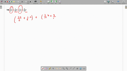 simplify-frac56-afrac310-bfrac16-afrac910-b
