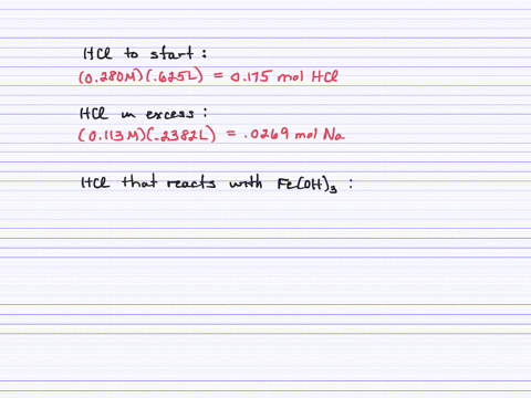 solid-ironiii-hydroxide-is-added-to-625-mathrmml-of-0280-mathrmm-hcl-the-resulting-solution-is-acidi