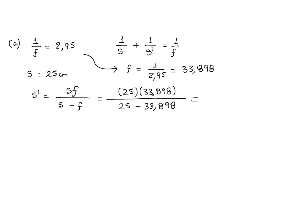 SOLVED(a) Where is the near point of an eye for which a contact lens with a power of +2.95