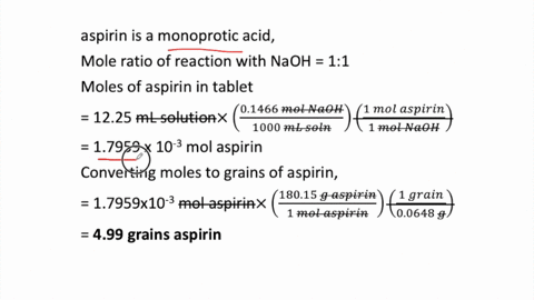 Solved A Typical Aspirin Tablet Contains 325 Mg Acetylsalicylic Acid Left Mathrm Hc 9 Mathrm H 7 Mathrm O 4