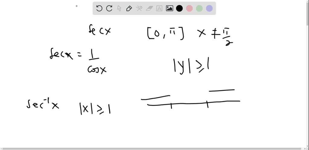 SOLVED:State the domain and range of sec^-1 x. , {x:|x| ≥1}