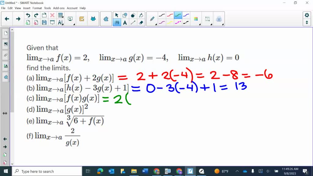 2g Support Xxx Video - SOLVED: Given that lim f(x) = 4 X-1 lim g(x) = -2 lim h(x) = 0, find the  limits, if they exist: (a) lim [f(x) + 2g(x)] X-1 (b) lim [g(x)]^3 X-1 (