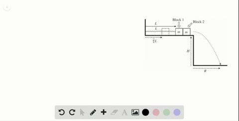 the-figure-below-shows-a-block-of-mass-m-block-1-that-is-attached-to-one-end-of-an-ideal-spring-of-f