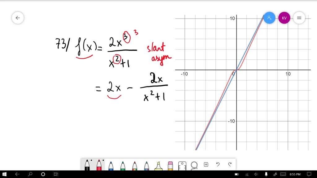 SOLVED:Slant Asymptote In Exercises 71-76, use a graphing utility to ...