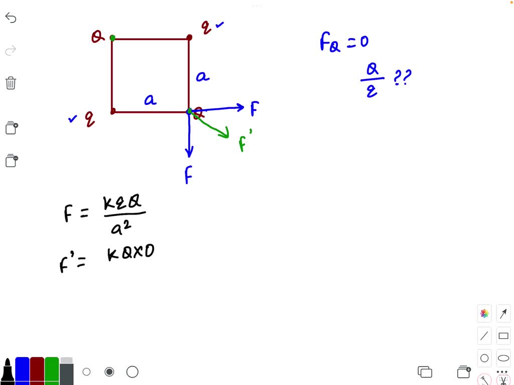 solved-a-charge-q-is-placed-at-the-opposite-corners-of-a-square-a