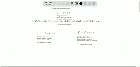ii-which-of-the-following-decays-are-possible-for-those-that-are-forbidden-explain-which-laws-are-vi