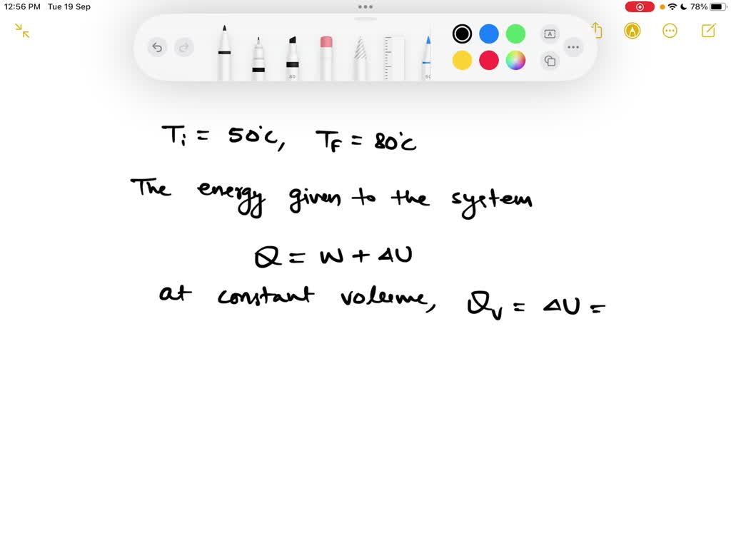 An ideal gas is heated from 50^∘ C to 80^∘ C(a) at constant volume and (b) at constant pressure