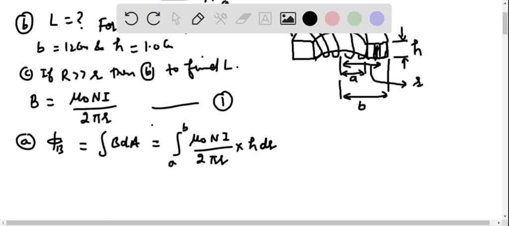 SOLVED:The toroid in Figure P 32.64 consists of N turns and has a ...