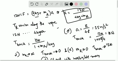 a-rope-with-mass-m_1-is-attached-to-the-bottom-front-edge-of-a-block-with-mass-400-mathrmkg-both-the
