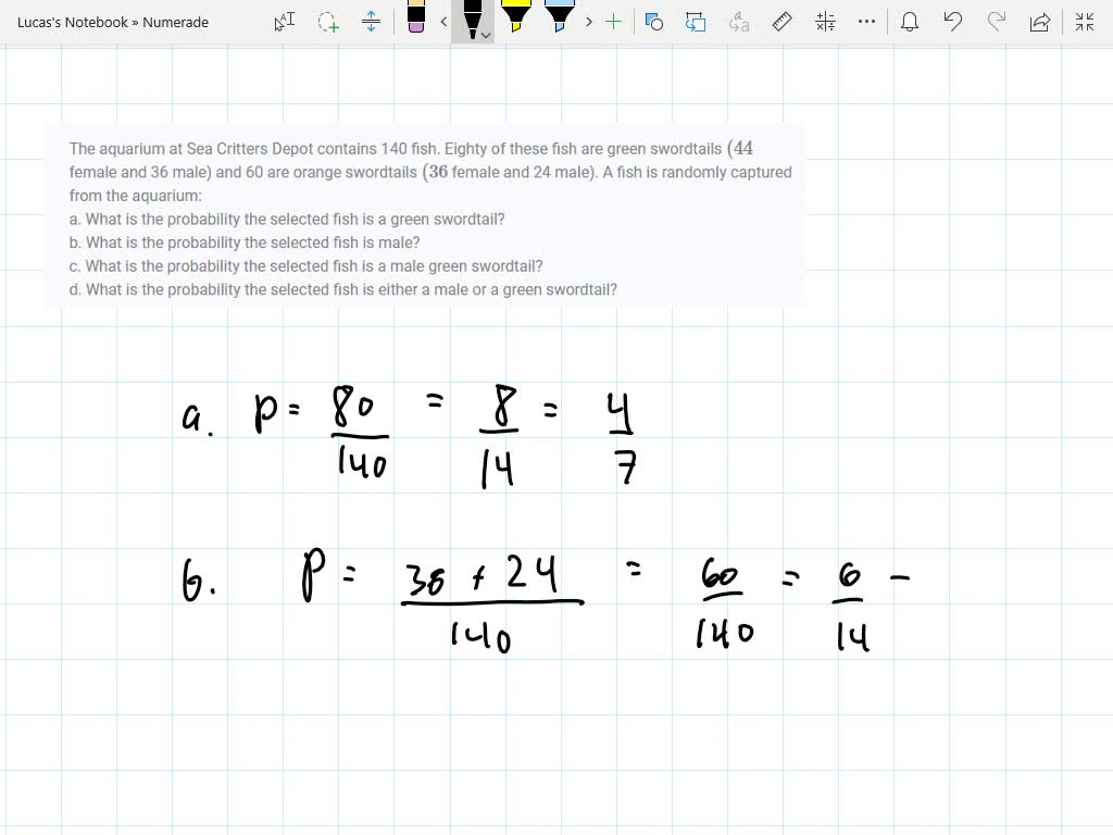 SOLVEDThe aquarium at Sea Critters Depot contains 140 fish. Eighty of