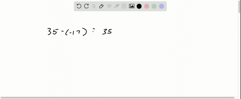 SOLVED:For Exercises 17-46, simplify 35-(-17)
