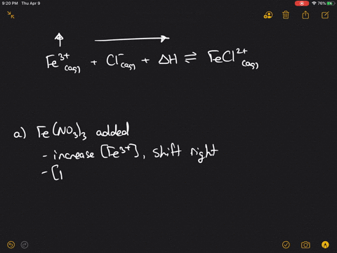 consider-the-endothermic-reaction-mathrmfe3a-qmathrmcl-a-q-rightleftharpoons-mathrmfecl2a-q-use-le-c