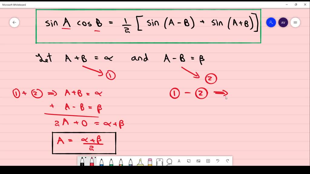  solved derive the addition formulas for sin and cos from