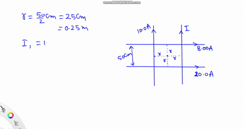 -four-very-long-currentcarrying-wires-in-the-same-plane-intersect-to-form-a-square-500-mathrmcm-on-e