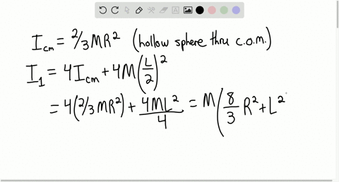 four-hollow-spheres-each-with-a-mass-of-1-mathrmkg-and-a-radius-r10-mathrmcm-are-connected-with-ma-2