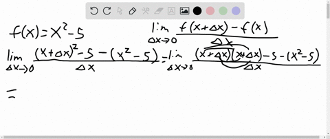 find-the-derivative-of-the-function-by-the-limit-process-fxx2-5