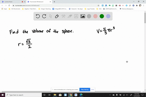 find-the-volume-of-each-sphere-or-hemisphere-round-to-the-nearest-tenth-sphere-radius-is-fracsqrt32-