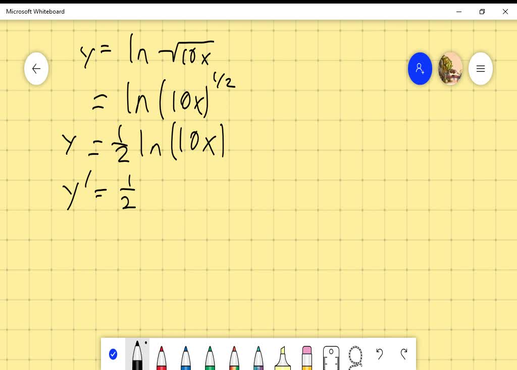 SOLVEDDerivatives of logarithmic functions Calculate the derivative of