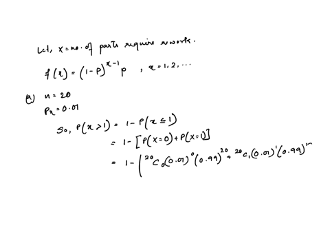 assume-that-20-parts-are-checked-each-hour-and-that-x-denotes-the-number-of-parts-in-the-sample-of-2