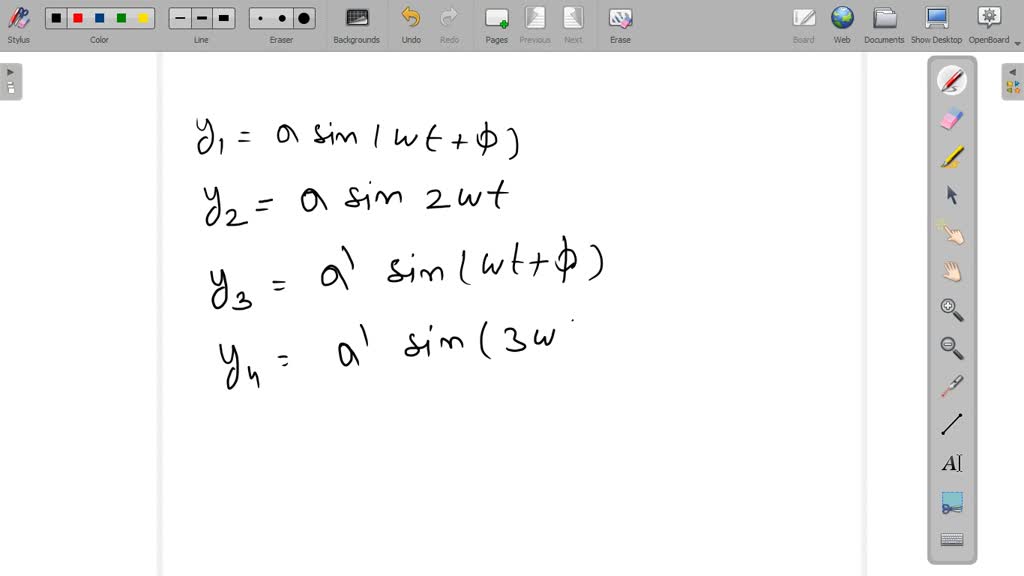 SOLVED:Four light sources produce the following four waves (i) y1=a sin ...