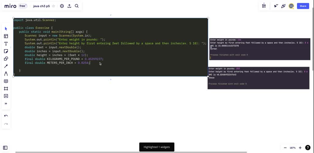 SOLVED:(Health application: B M I ) Revise Listing 3.5 ...