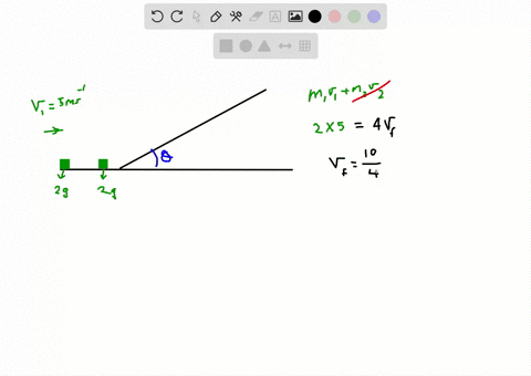 a-2-mathrmkg-block-is-moving-at-5-mathrmm-mathrms-along-a-frictionless-table-and-collides-with-a-sec