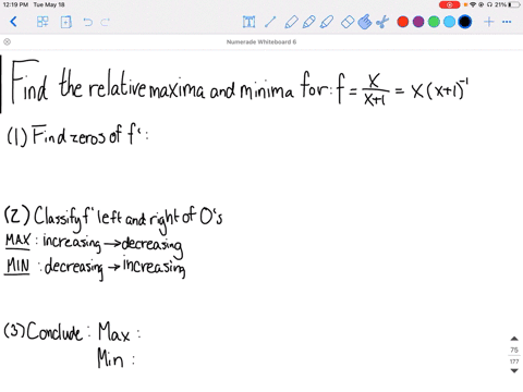 find-the-relative-maxima-and-relative-minima-if-any-of-each-function-hxfracxx1-2