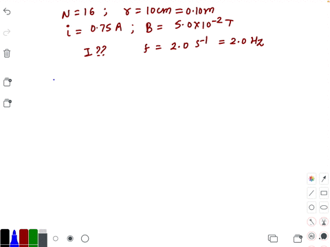 a-circular-coil-of-16-turns-and-radius-10-mathrmcm-carrying-a-current-of-075-a-rests-with-its-plane-