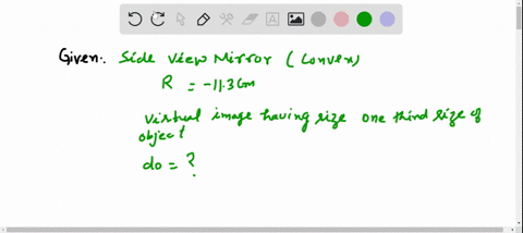 the-side-view-mirror-of-an-automobile-has-a-radius-of-curvature-of-113-mathrmcm-the-mirror-produce-2