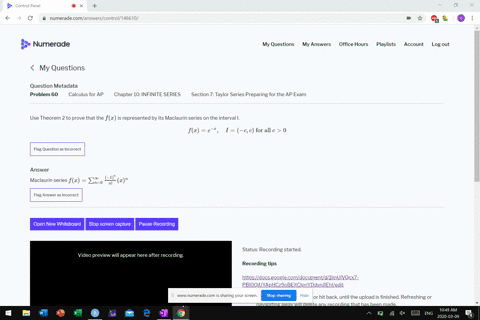 use-theorem-2-to-prove-that-the-fx-is-represented-by-its-maclaurin-series-on-the-interval-i-fxe-x-qu